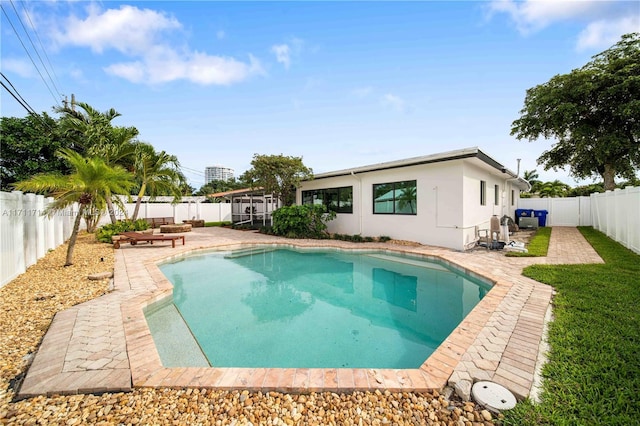 view of pool featuring a patio area