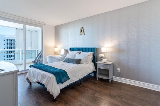 bedroom featuring dark wood-type flooring