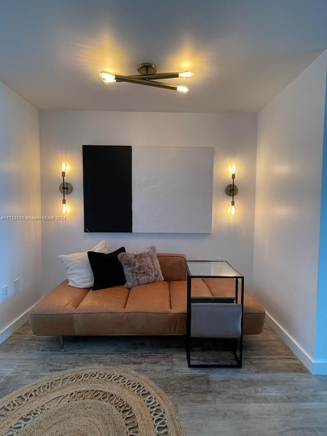 living room with wood-type flooring