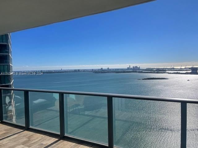 balcony with a water view