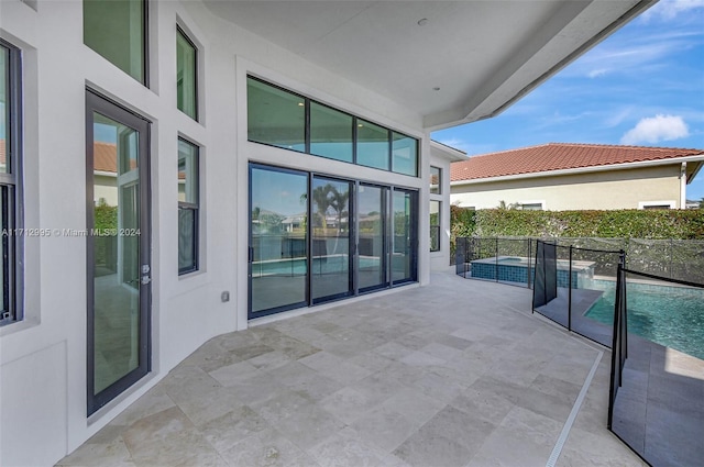 balcony with a patio