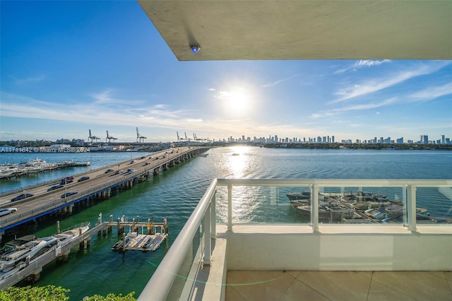 balcony with a water view