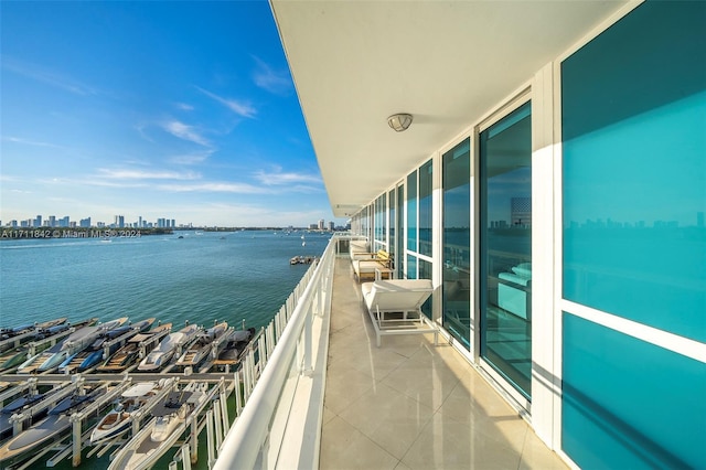 balcony with a water view