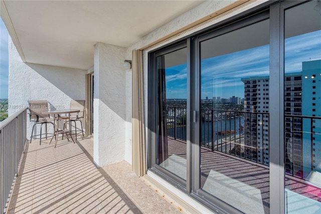 balcony with a city view