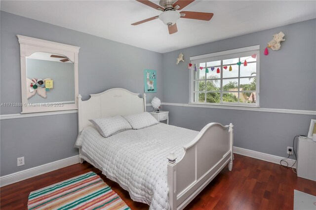 bedroom with wood-type flooring