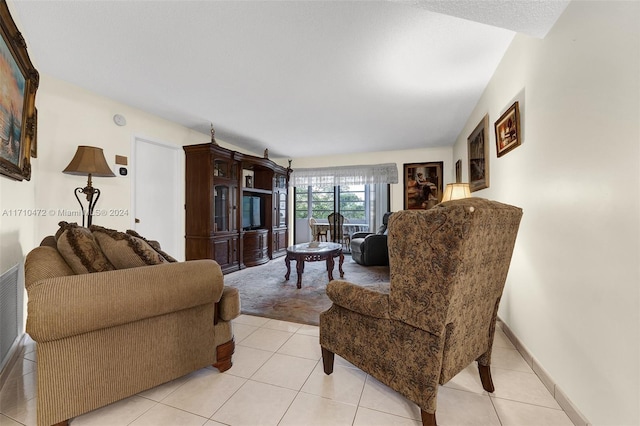 view of tiled living room