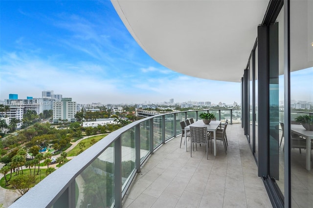 balcony with a view of city