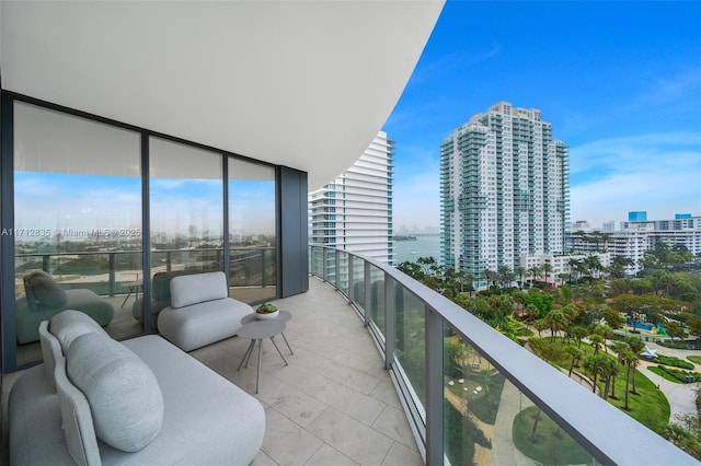 balcony with a city view