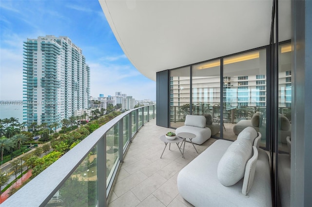 balcony featuring a view of city