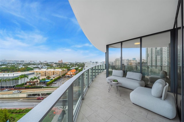 balcony featuring a city view