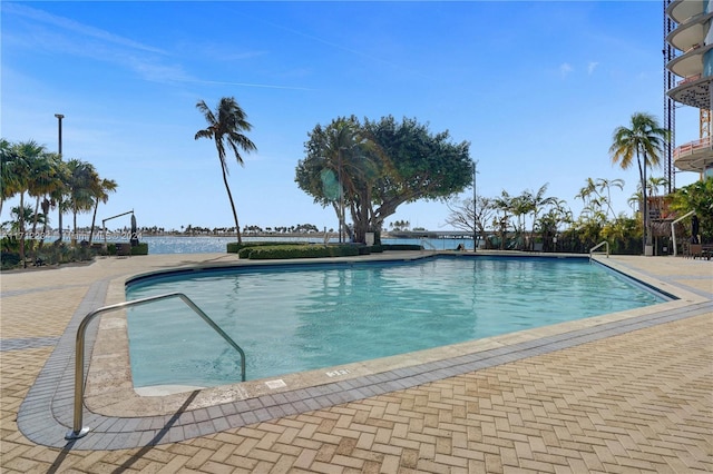 view of pool featuring a patio area