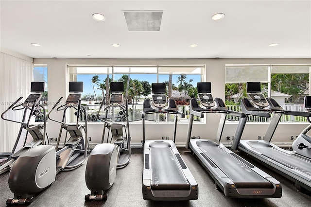 exercise room featuring plenty of natural light