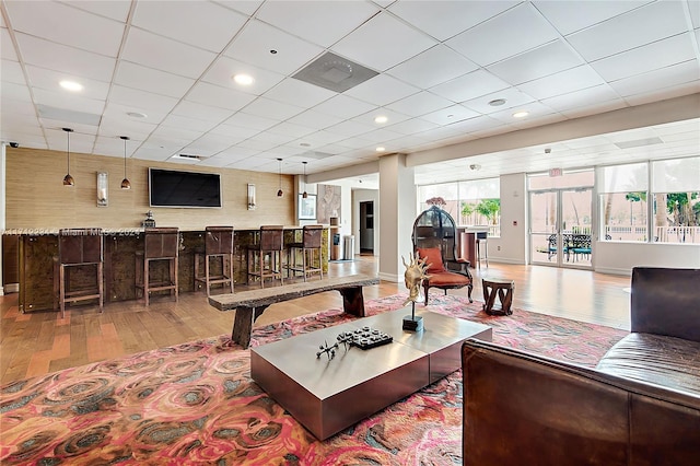 living room featuring hardwood / wood-style flooring