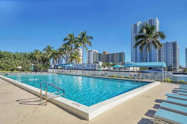 view of pool with a patio