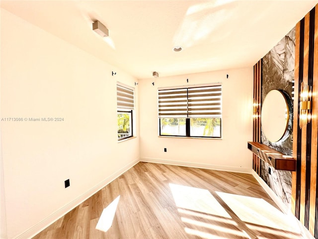 empty room featuring light wood-type flooring