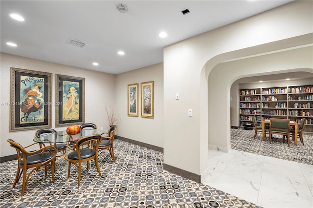 dining area featuring built in features