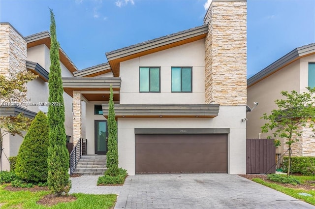 modern home with a garage