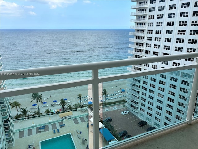 balcony with a water view