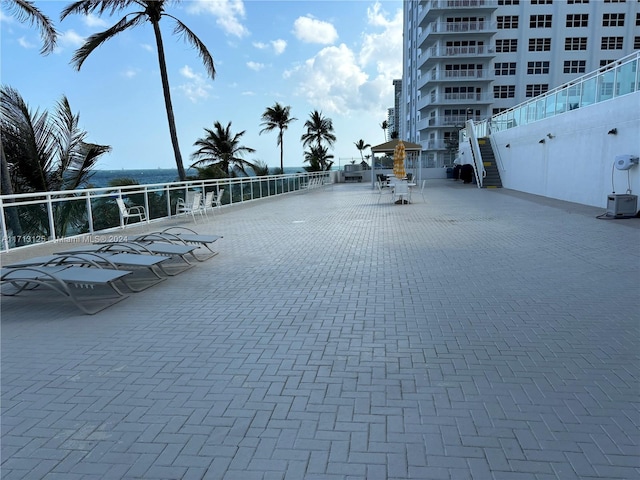 view of road featuring a water view