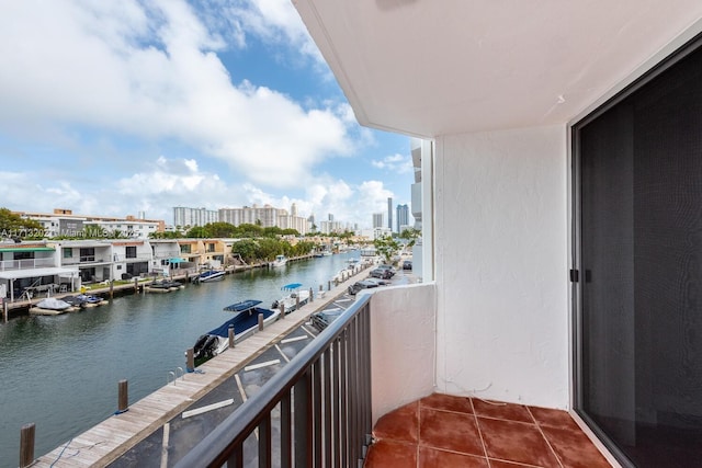 balcony with a water view