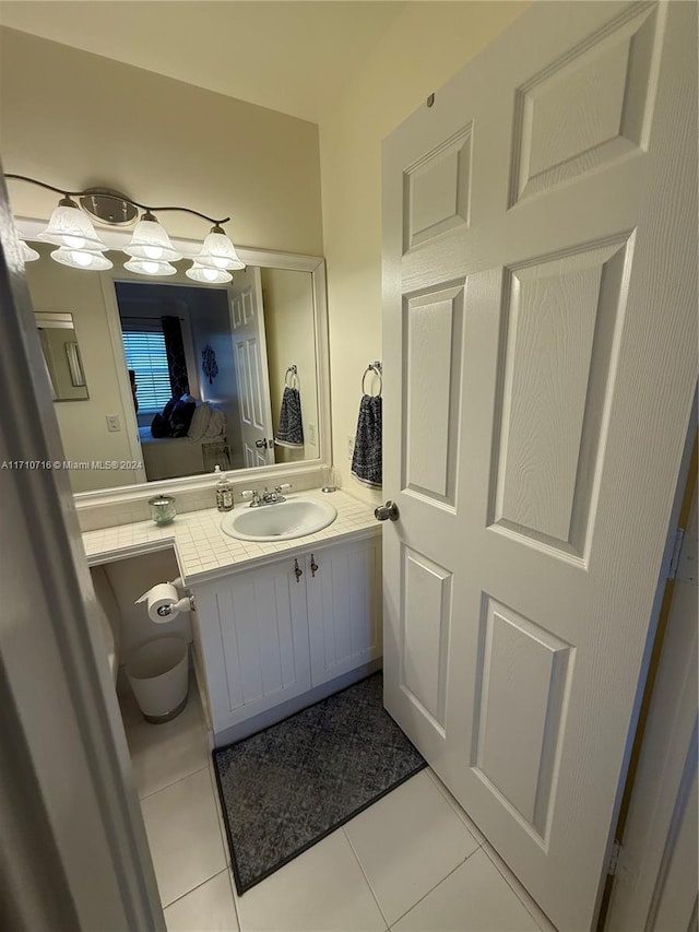 bathroom featuring vanity and tile patterned floors