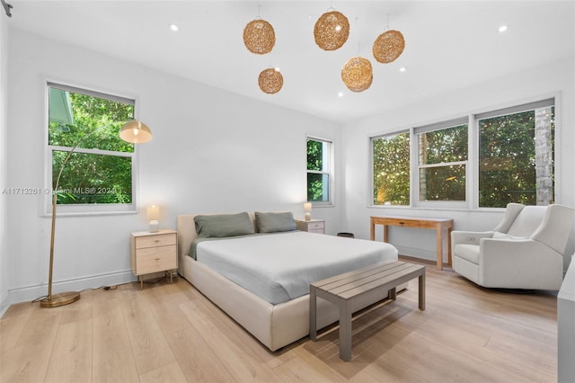 bedroom featuring light hardwood / wood-style floors