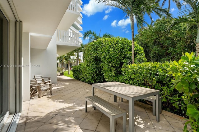 view of patio / terrace featuring a balcony