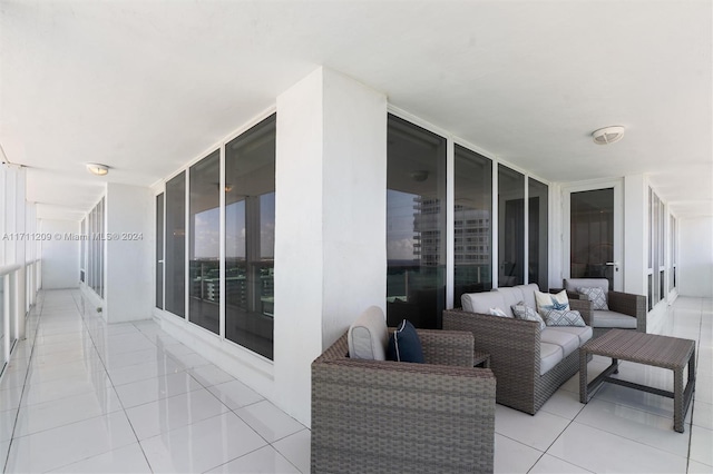 balcony with an outdoor hangout area