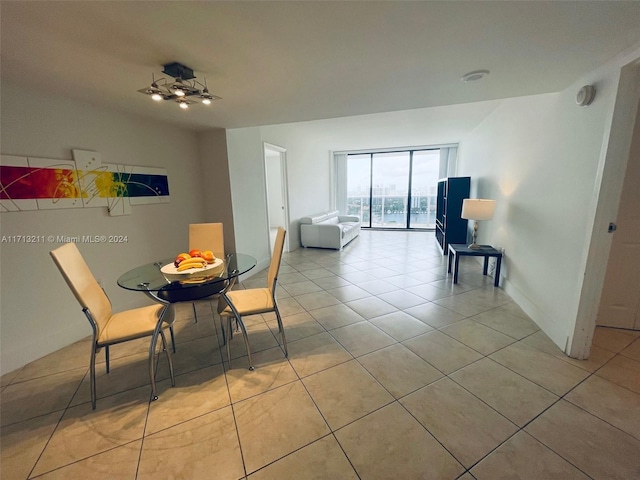 view of tiled dining area