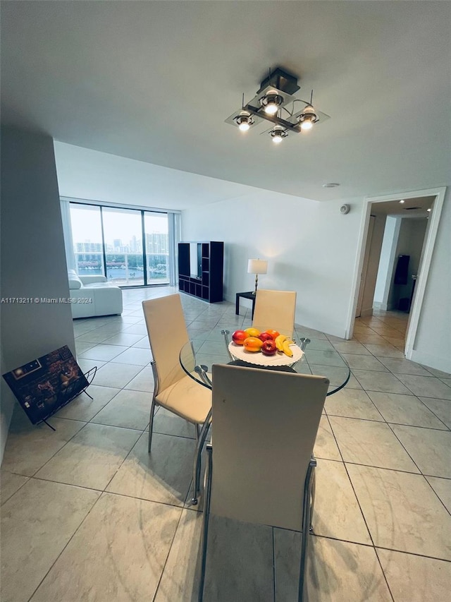 view of tiled dining space