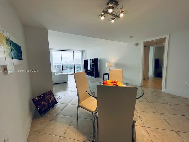 view of tiled dining room