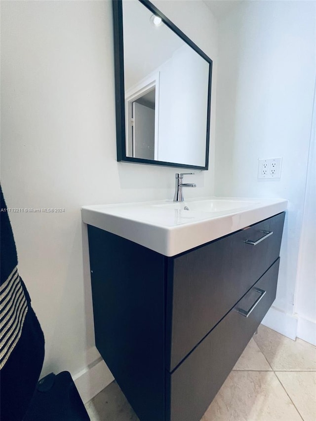 bathroom featuring vanity and tile patterned floors