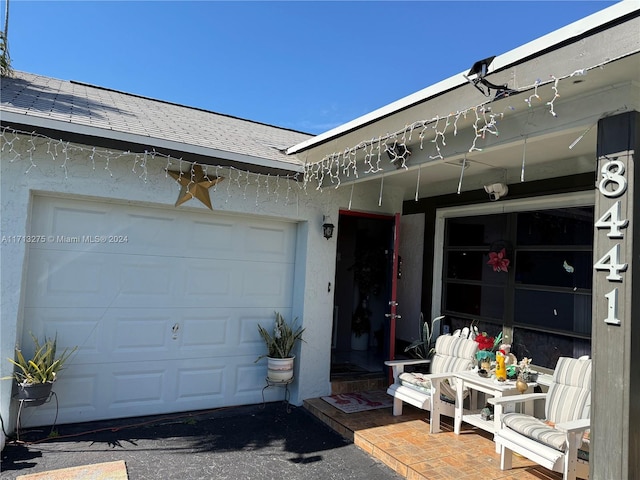 view of garage