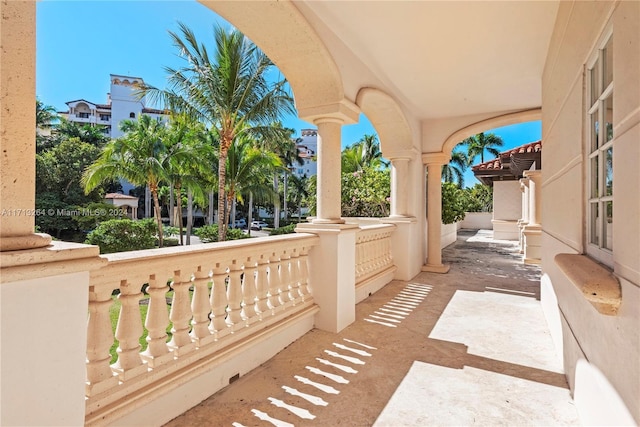 view of patio with a balcony