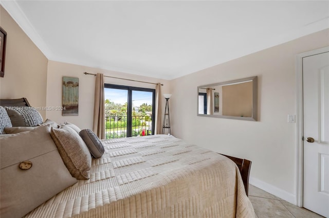 bedroom featuring light tile patterned floors