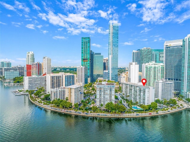 view of city featuring a water view