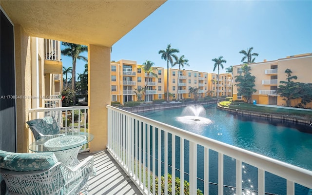 balcony with a water view