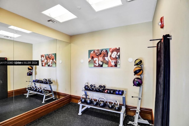 view of exercise room