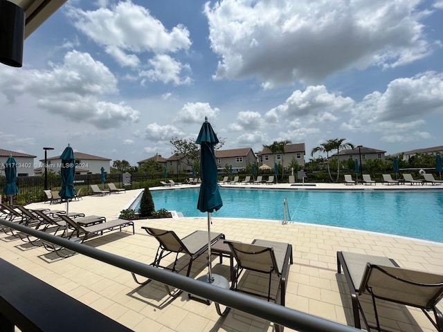 view of pool with a patio