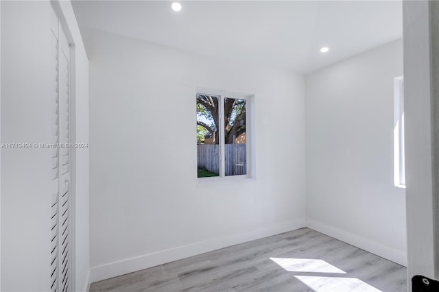 empty room featuring light wood-type flooring