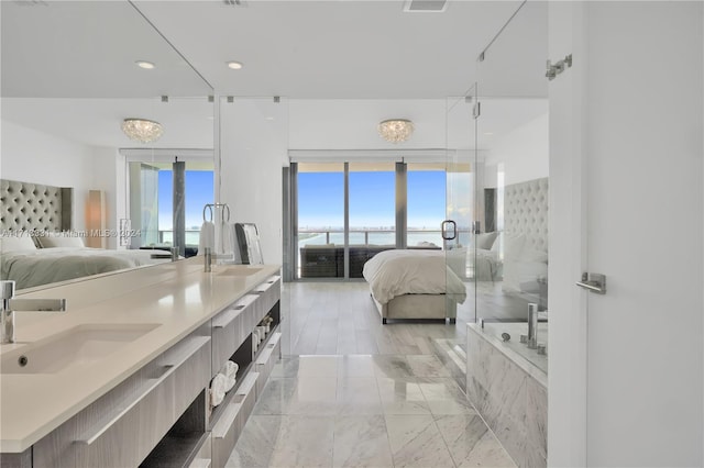 bedroom featuring sink