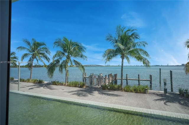 water view with a dock