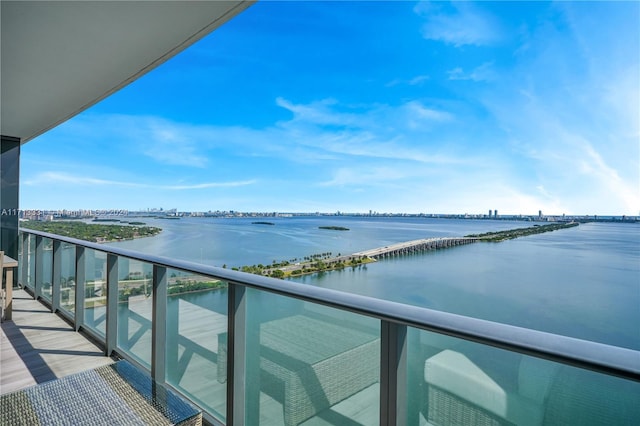 balcony with a water view