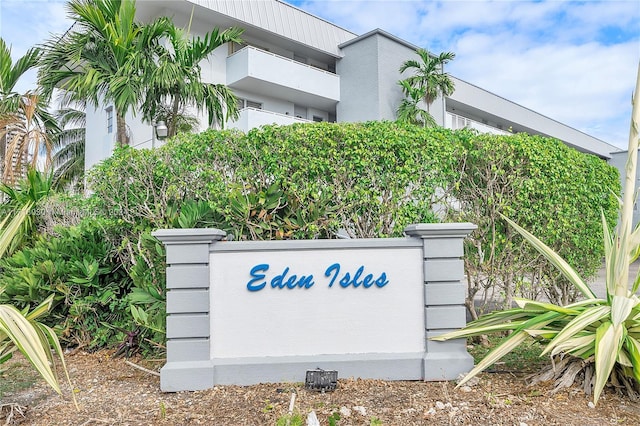 view of community sign