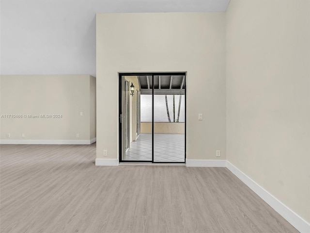 empty room with light wood-type flooring