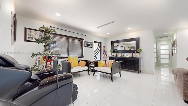 view of tiled living room