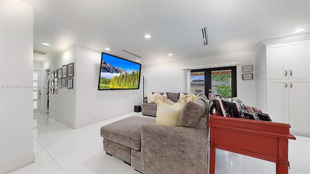 interior space with french doors