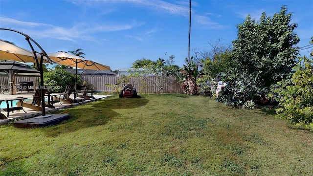 view of yard featuring a gazebo