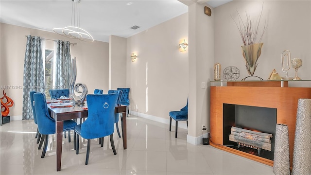 view of tiled dining area