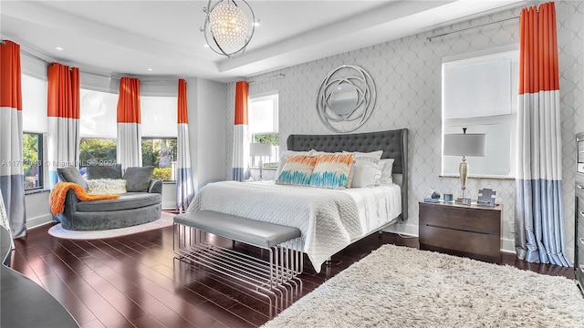 bedroom featuring dark hardwood / wood-style floors